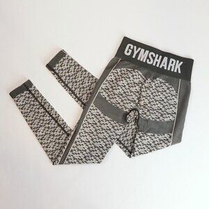 Gymshark WTFlex Seamless High Waisted Leggings Chevron Charcoal - S - EUC